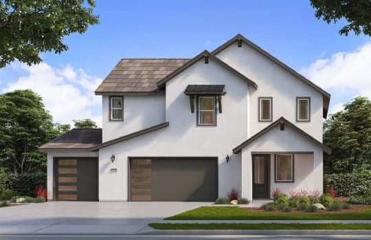 New Meadow Plan 5A home elevation with three-car garage