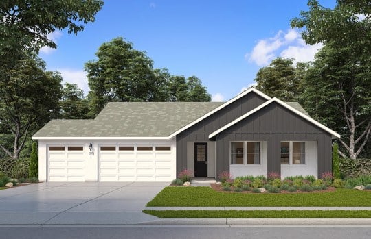 New Orchard Plan 9C 3-Car Garage Elevation