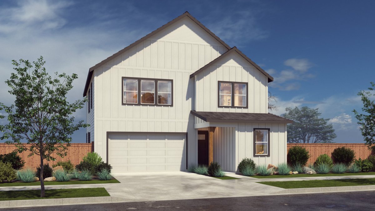 Exterior elevation of Gallatin Plan 2A, Northwest Crossing community, Bozeman, Montana