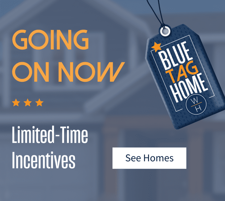 GOING ON NOW - Limited-Time Incentives - Now is the perfect time to ﬁnd your dream home during our Blue Tag Home Event!